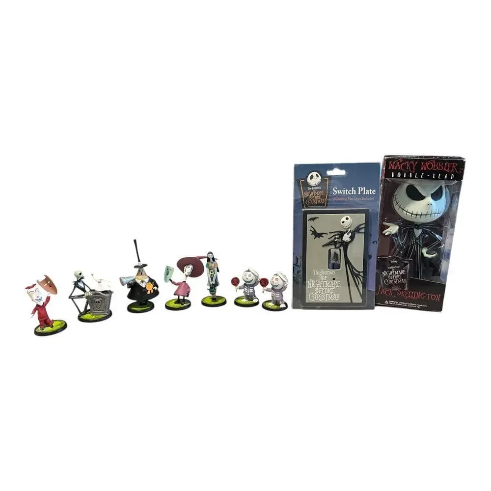 The Nightmare Before Christmas Collectible Lot Figures Bobble Head Switch Plate